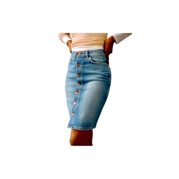 Pilcro Slim Denim Skirt Size 10 - Picture 2 of 8